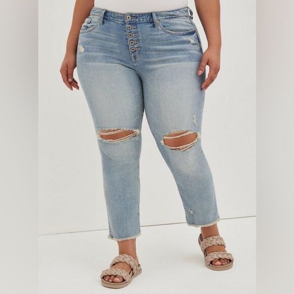 Torrid Stovepipe Straight Classic Denim High-Rise Jean 12 short - Picture 11 of 11